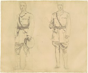 Generaller Plumer ve Haig'in Birinci Dünya Savaşı Genel Subayları için Çalışmaları [recto], 1920-1922. by John Singer Sargent