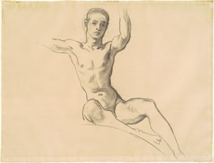 "Müzik" Yukarıdaki Şekil için Çalışma by John Singer Sargent