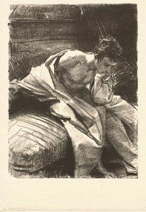 Oturan Bir Adamın Çalışması by John Singer Sargent