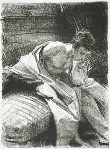 Oturan Bir Genç Adamın İncelenmesi, 1895 by John Singer Sargent