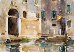 Venedik, c.1903 (wc, guaş ve beyaz dokuma kağıt üzerine grafit) by John Singer Sargent