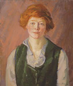 Yeşil Yelek (Jennie Doyle) 1914-15 (tuval üzerine yağlı boya) by John French Sloan