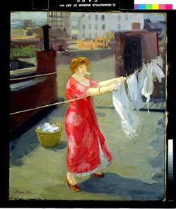 Çatıdaki Kırmızı Kimono by John French Sloan