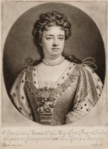 Kraliçe Anne (mezzotint) by John Smith