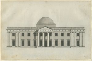 Chillington Hall: kalem ve yıkama çizimi, nd [1780