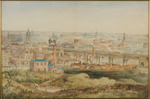 Windmill Hills, Gateshead, 1887'den Newcastle upon Tyne (kağıt üzerinde kalem ve tuvalet)