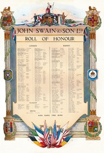 John Swain & Son Ltd. Onur Listesi, 1917