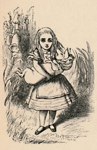 Alice, kollarında bir domuz tutuyor, 1889 by John Tenniel