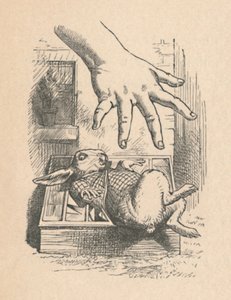Alice, Beyaz Tavşan'a elini koyarak, 1889 by John Tenniel