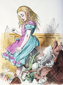 Alice hayvanlarla çevrili by John Tenniel