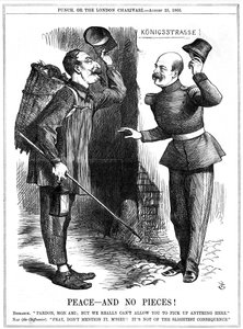 Napolyon III, Fransız İmparatoru 1852-1870, paçavra toplayıcı (Chiffonnier) gibi giyinmiş, Prusya Şansölyesi Otto von Bismarck tarafından uyarıldı. Napolyon