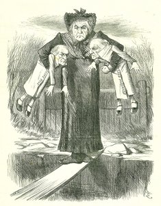 İkiyi Ayarla ve Birini Taşı.?: İngiltere Başbakanı Gladstone, tartışmalı İrlanda faturalarından hangisini iptal edeceği konusunda bir ikilemde. Punch, Londra
