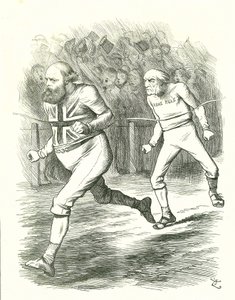 Bitiş: Genel Seçim 1886. Gladstone (Liberal) İrlanda için Ana Kural tasarısı için ülkeye gitti. Salisbury (Muhafazakar muhalefet), Gladstone