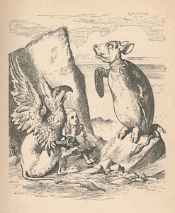 Sahte Kaplumbağa, Grifon ve Alice, 1889 by John Tenniel