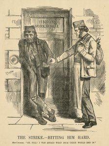 Çarpmanın sonucu - Çalışma Evi. Punch'tan çizgi film, Londra by John Tenniel