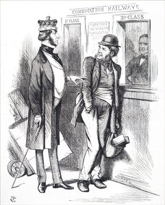 Yükselen demiryolu ücretleri. by John Tenniel