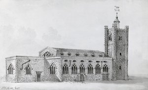 Eski St Giles kilisesi, c.1718 (gravür) by John Thomas (after) Smith