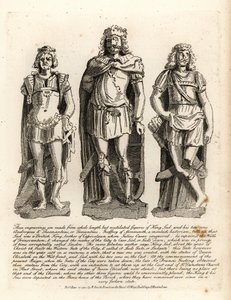 İngiliz Kralı Lud ve oğulları Angrogeus ve Theomantius (Temantius), Trinovantum surlarının tamircisi, daha sonra Caer Lud veya Lud