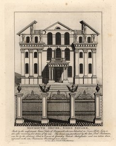 Monmouth Evi, Soho Meydanı, 1773 yıkıldı by John Thomas Smith