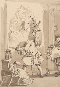 Sir James Thornhill'in Oğlu Leydi Thornhill'in Huzurunda Paketi ve Bir Mektubu Teslim Etmek İçin Efendisinin Resim Odasına Giriyor by John Thomas Smith