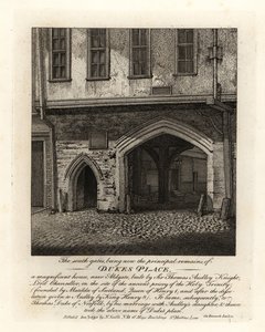 Aldgate yakınlarında Sir Thomas Audley (1488-1544) tarafından inşa edilen Dukes Place Güney Kapılarının kalıntıları by John Thomas Smith