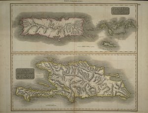 Porto Riko ve Virgin Adaları: Haiti, Hispaniola veya St. Domingo, 1817 (el boyaması gravür) by John Thomson