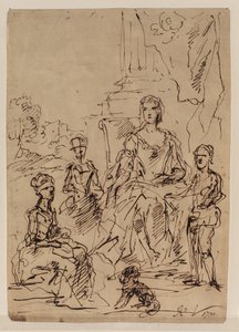 Bir aile portresi grubu için eskiz, 1730