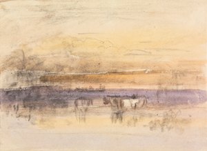 Gün Batımında Sığır Sulaması by John Varley