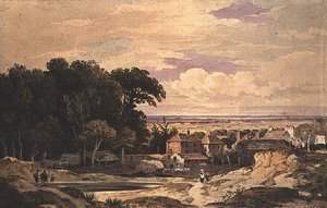 Frognal, Hampstead, c.1825 (suluboya) by John Varley