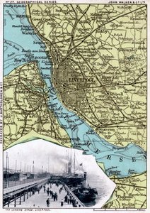 Liverpool haritası, Merseyside, 1903.
