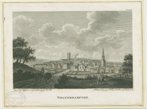 Wolverhampton - Güney Batı Görünümü: gravür, nd [c 1796]