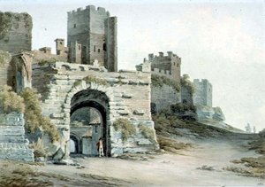 Porta Tiburtina (şimdi Porta di San Lorenzo), Roma, içeride görülüyor by John Warwick Smith