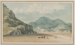 Penmorsa & Cynant, Merionethshire, 21 Temmuz 1795 (wc kağıt üzerinde) arasında geçiş yaparken, Fraeth Mawr Kumları üzerinde, Snowdon