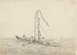 Otaheite'nin Yelkenli Kanosu by John Webber