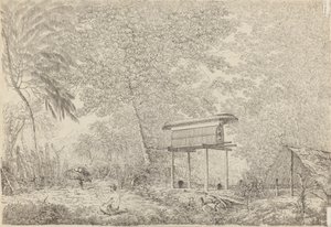 Huoheine'de Morai'ye Adak Yapan Bir Rahibin Bulunduğu Bir Şefin Toopapapoo'su by John Webber