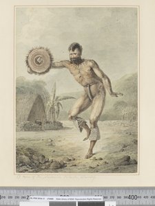 F.36 Sandviç Adalarında Bir Adam, Dans, c.1773-84 (suluboya) by John Webber