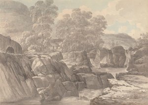 Denbigh, Betws-y-Coed yakınlarındaki Llugwy Nehri üzerindeki Pont-y-Pair by John Webber