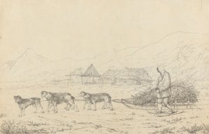 Kamtschatka'daki Yükler için Narta veya Kızak by John Webber