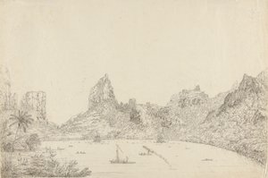 Eimeo Adası'ndaki Taloo Limanı'nın görünümü by John Webber