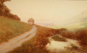 Brook ve Deniz, Branscombe (suluboya) by John White
