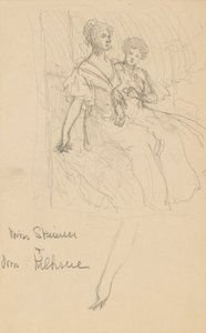 The Skinner Sisters için Çalışma by John White Alexander