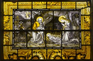 Oxford, Trinity College, James Powell & Sons, John William Brown (1842-1928), The Nativity, 1885 by John William Brown