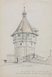 Yuvarlak Kule, Munot Kalesi, Schaffhausen, İsviçre, 1842.