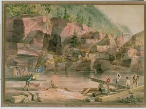 Erie Canal, NY, 1831 (kağıt üzerinde grafit, wc ve guaş)