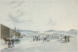 Rockland Gölü - Buz Kesme. Kuzey Doğudan Görünüm, pub. 1849 by John William Hill