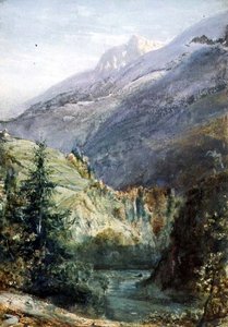 Sepey Yolunda, İsviçre (kağıt üzerine suluboya ve guaj boya) by John William Inchbold