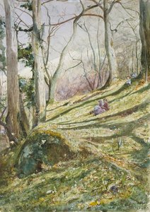 Dört Figürlü Ormanlık Yamaç, 19. yüzyıl ortası by John William Inchbold