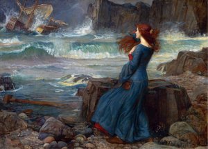 Miranda - Fırtına (Shakespeare) - Peinture de John William Waterhouse by John William Waterhouse