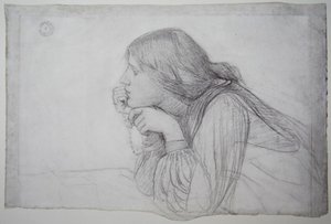 Tesbihli bir kadın figürünün incelenmesi by John William Waterhouse