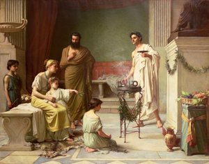 Hasta Bir Çocuğun Aesculapius Tapınağını Ziyareti, 1877 by John William Waterhouse